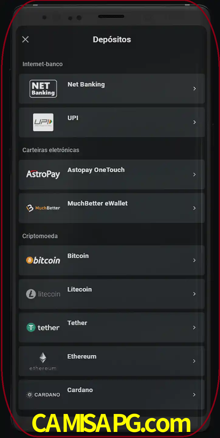 Você pode usar métodos alternativos de depósito.
