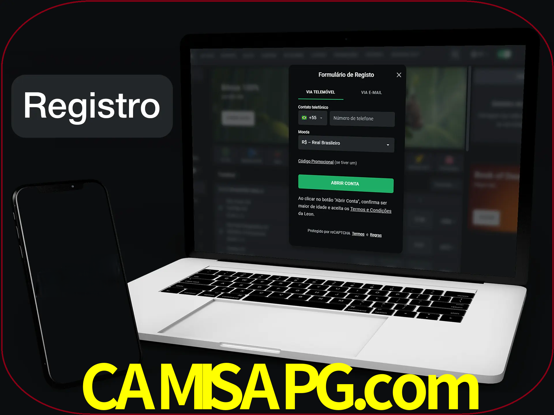 O registro na LeonBet é simples.