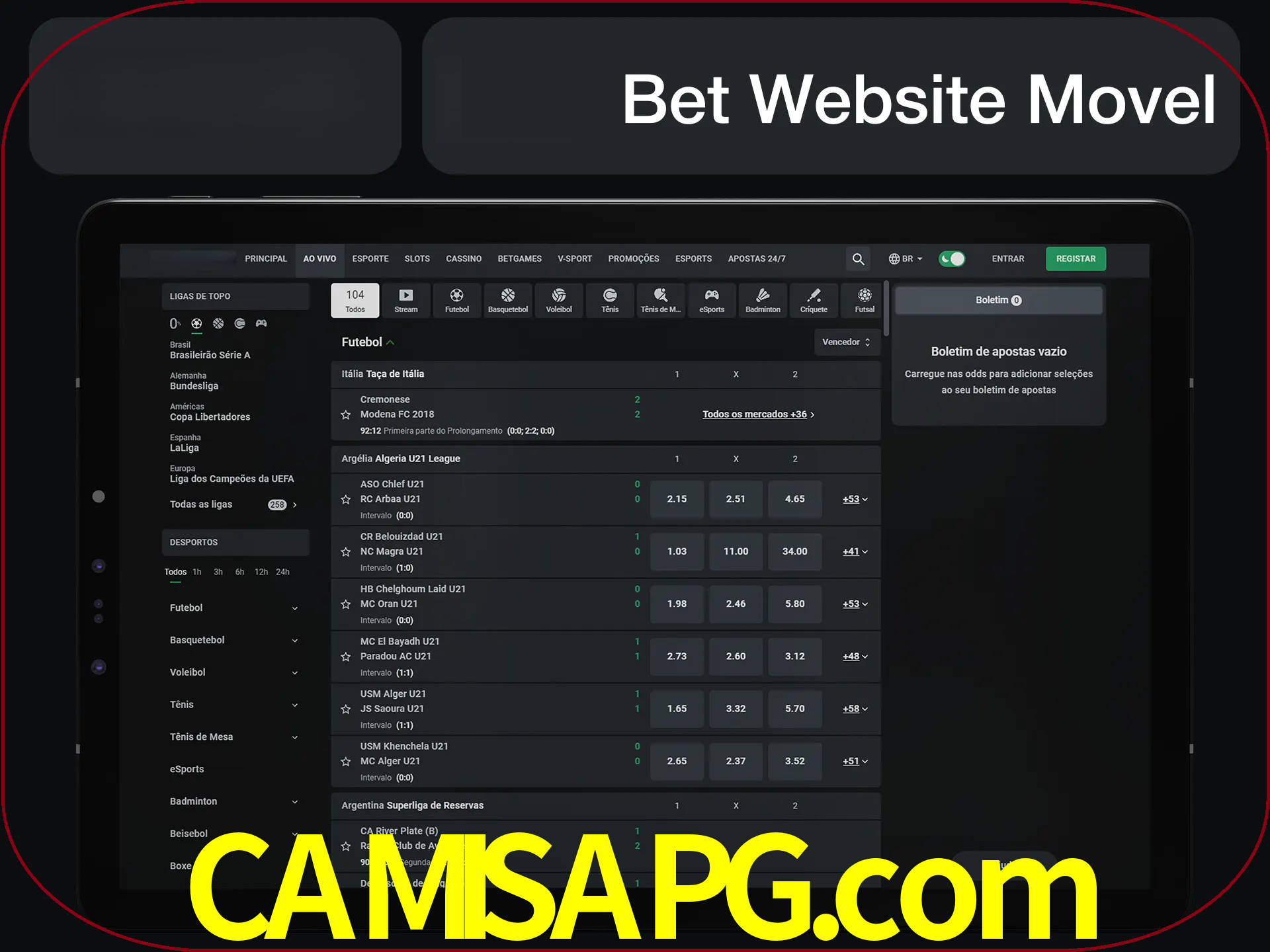 Use nosso website em qualquer dispositivo.
